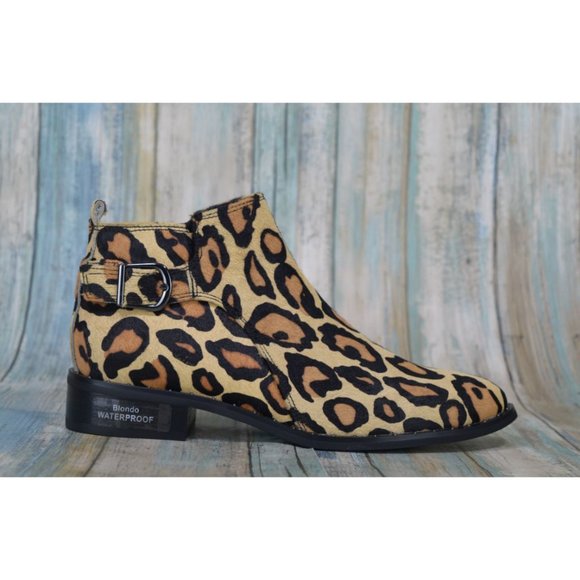 Blondo Tami Waterproof Leopard Print Ankle Boots Size 5.5 (M) Calf Hair Booties - Picture 2 of 13
